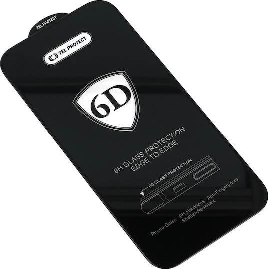 Tel Protect Full Glue Full Face Tempered Glass Μαύρο (Galaxy A16Oppo A17)