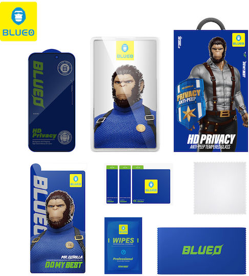 Blueo Privacy Tempered Glass Μαύρο (iPhone Air)