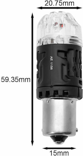 NovSight Lamps Car & Motorcycle PY21W-BAU15s LED Red 12V 60W 2pcs