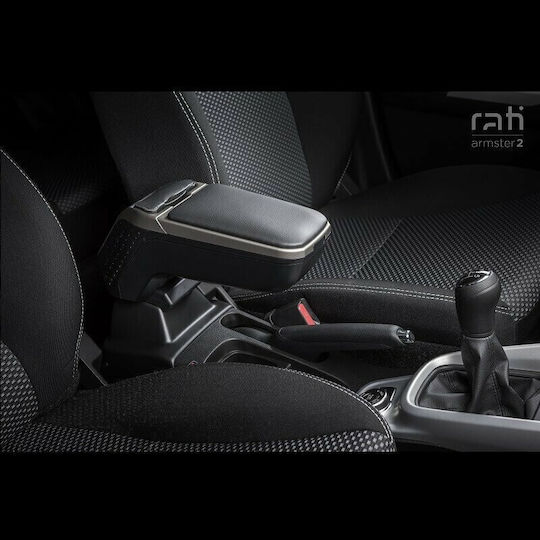 Rati Armster Car PU Armrest for Nissan Micra 2017+ Gray