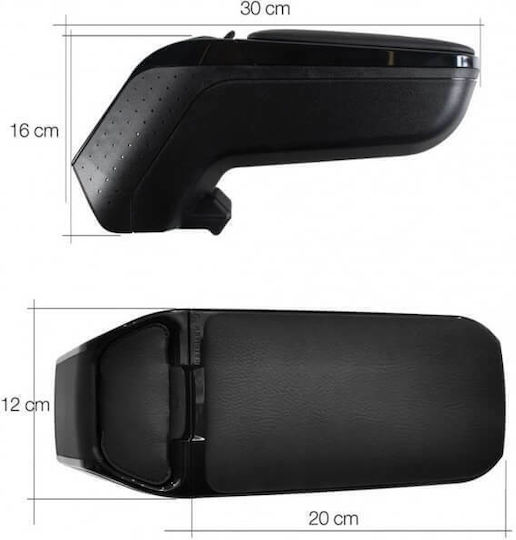 Rati Armster Car PU Armrest for Volkswagen Polo 2009-2017 Black