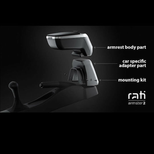 Rati Armster Car PU Armrest for Volkswagen Polo 2009-2017 Black