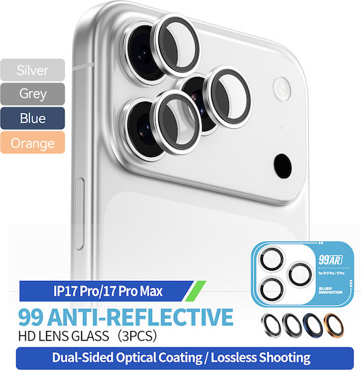 Blueo Lens Glass Προστασία Κάμερας Tempered Glass Μπλε για το iPhone 17 Pro, iPhone 17 Pro Max