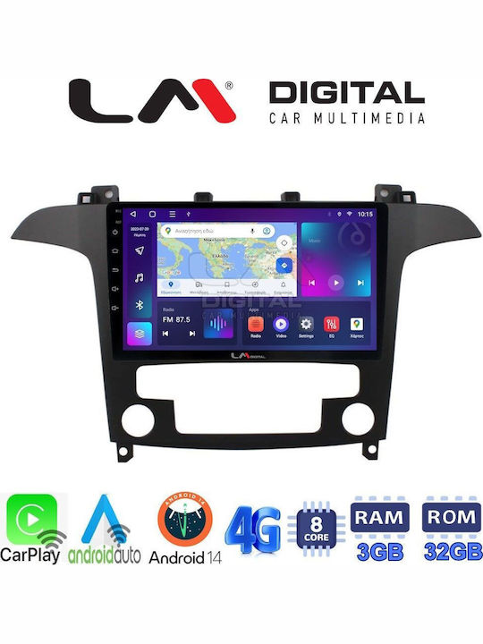 LM Digital Auto-Audiosystem für Ford Focus / Mondeo / Galaxie / S-Max 2006 > 2015 (Bluetooth/USB/WiFi/GPS/Apple-Carplay/Android-Auto)