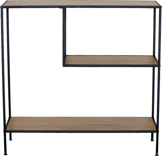 Βιβλιοθήκη Yarwood Δρυς/μαύρο 100x33x96εκ.