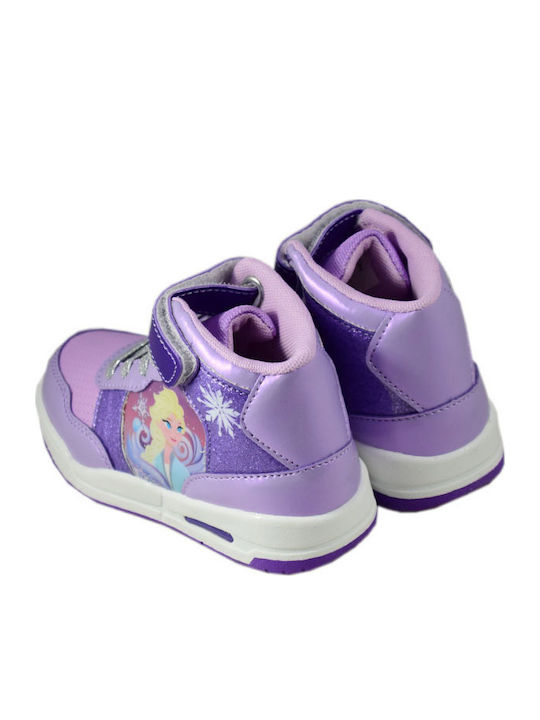 Frozen Kids Sneakers High Anatomic with Scratch & Lights Purple
