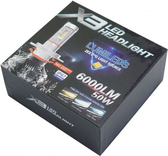 Λάμπα Αυτοκινήτου H7 LED 6000K Ψυχρό Λευκό 9-32V 50W