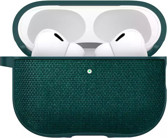 Spigen Urban Fit Case Silicone / Fabric / Plastic with Hook Midnight Green for Apple AirPods Pro 3