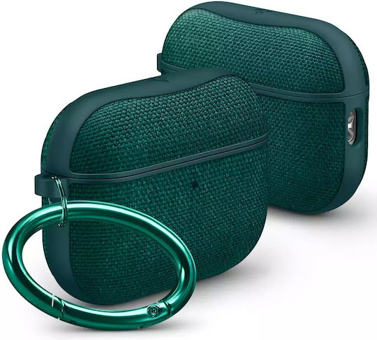 Spigen Urban Fit Case Silicone / Fabric / Plastic with Hook Midnight Green for Apple AirPods Pro 3