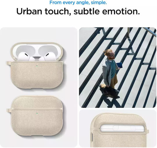 Spigen Urban Fit Калъф с кука Dune Beige за Apple AirPods Pro 3