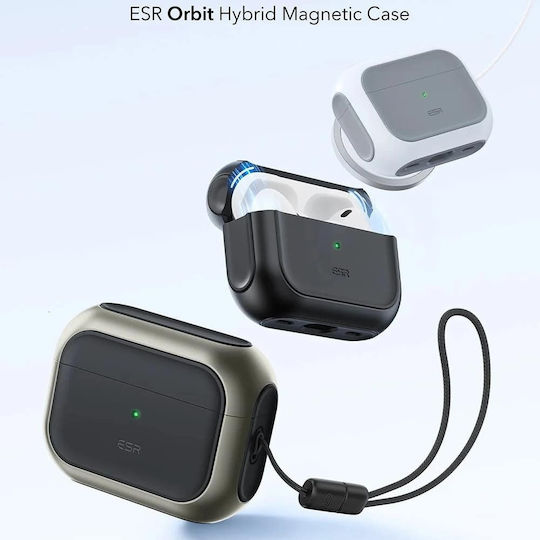 ESR Orbit Hybrid Halolock Case Plastic / Silicone Titanium for Apple AirPods Pro 3