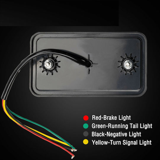 Set LED Truck Rear Light 12V Brake Turn Signal Tail Slim 150mm x 80mm x 30mm IP67 Fzst0502