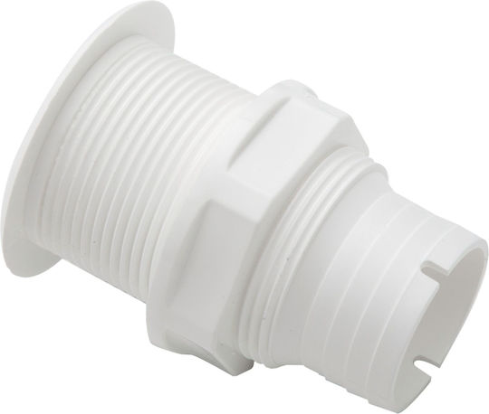 Eval Boat Gutter Water Flow with 1-1/2" Thread with Stainless Steel Flange Black