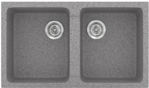 Sanitec Classic 152-334#WHITE Drop-In Sink Inox with Faucet W86xD50cm White