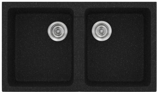 Sanitec Classic 152-334#WHITE Drop-In Sink Inox with Faucet W86xD50cm White