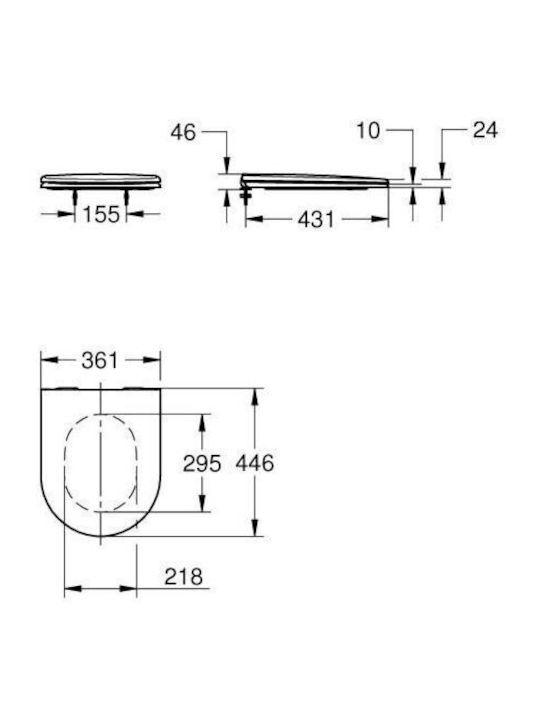 Grohe Essence Καπάκι Λεκάνης Πλαστικό Λευκό