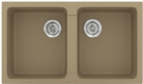 Sanitec Classic 152-334#WHITE Drop-In Sink Inox with Faucet W86xD50cm White