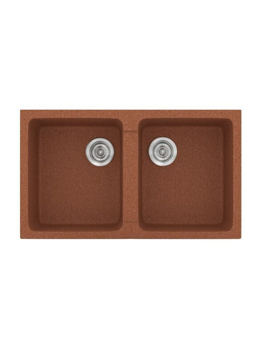 Sanitec Classic Ένθετος Νεροχύτης Inox με Μπαταρία Μ86xΠ50cm Λευκός
