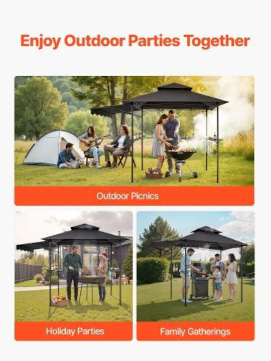 Vevor Gazebo Garten Rosa 2.43x1.5m
