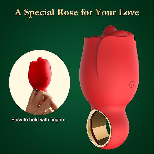 Smd New Sensation Tongue Vibrator 360° Rotated Licking Tongue & 8 Licking Modes Clitoral & Nipple Stimulator Rosegold