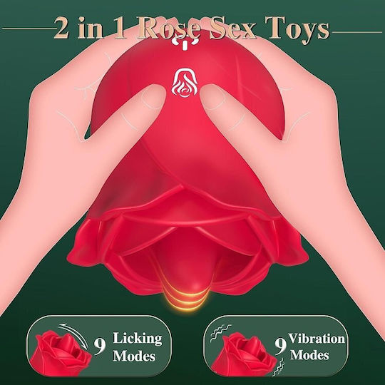 Smd Keeps Giving Tongue Clitoral Pink Vibrator 9 Licking + 9 Vibrating Modes Pink Red