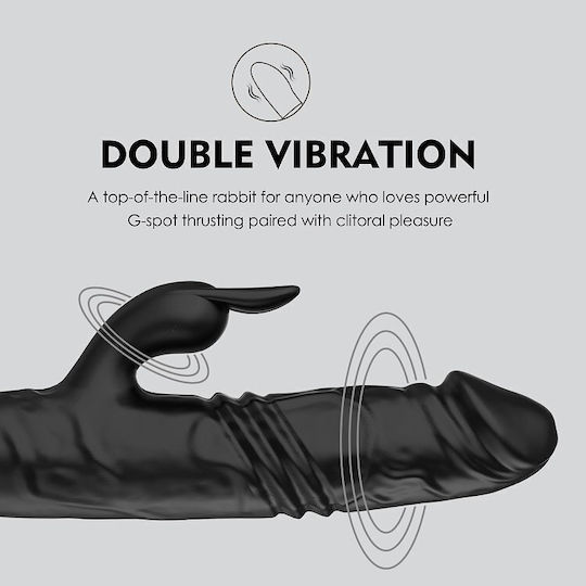 Smd Wet Dream Kaninchen Klitoralstimulation G-Punkt Vibrator 2-in-1 Doppelter Vibrator 10 Vibrationsmodi 24,5cm Schwarz