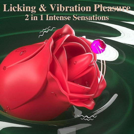 Smd Keeps Giving Tongue Clitoral Pink Vibrator 9 Licking + 9 Vibrating Modes Pink Red
