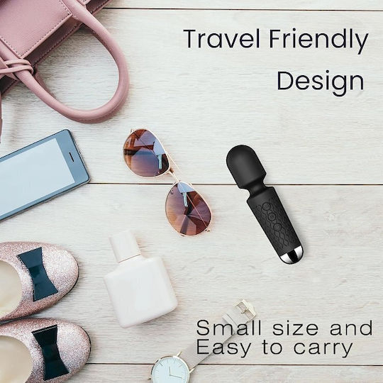 Smd Vibrator Wand Pocket Wireless Clitoral Vibrator 15cm 20 Vibrations & 8 Intensities Black