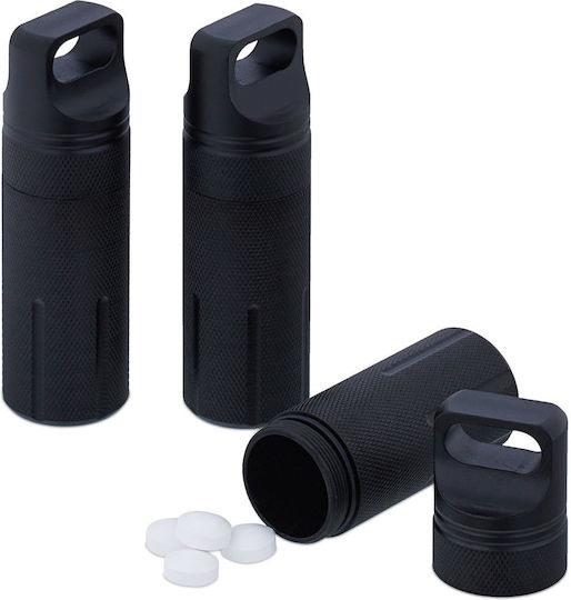 Set 3 Wasserdichte Kapseln Relaxdays Aufbewahrung Medizin Geld Schwarz