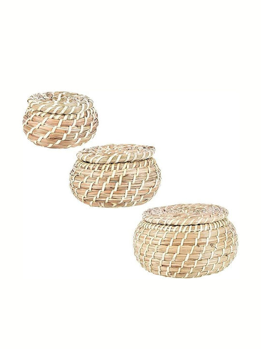 Set de coșuri decorative cu capac 3buc
