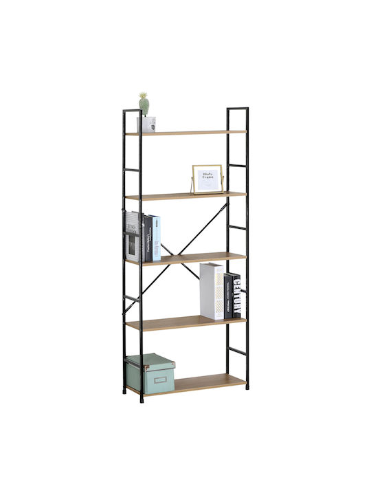 Bibliotecă Darrow Stejar/Negru 58.6x23.5x144 cm