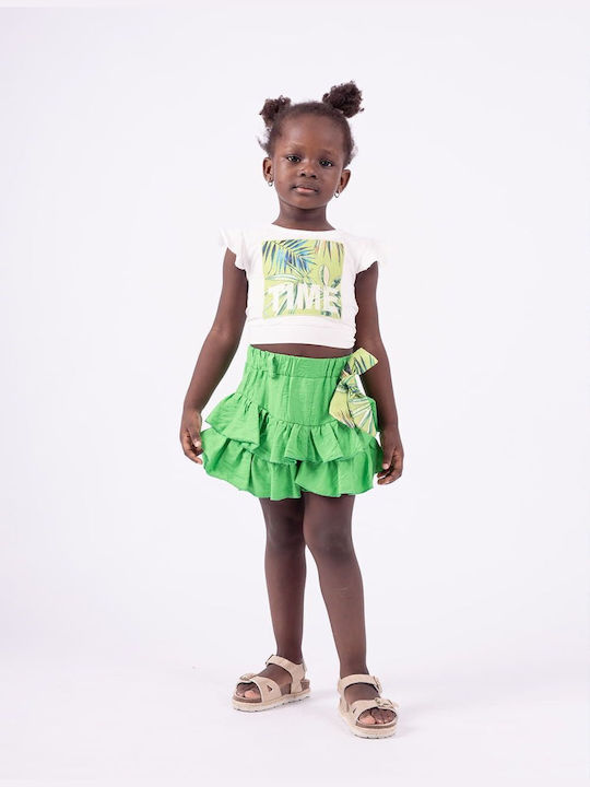 Kids' Set with Skirt Summer 2pcs Green