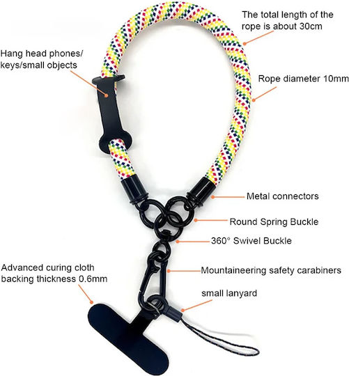 0,8cm Nackenkordel Handyhülle 40cm Schwarz