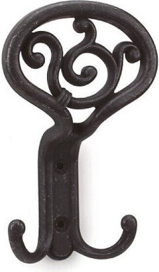 Giusti Wall Hanger Art 801 Metal 2 Hooks Gray 233 801WPA00G9