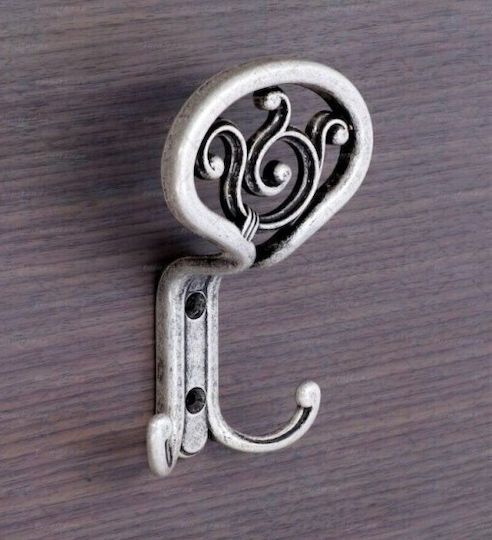 Giusti Wall Hanger Art 801 Metal 2 Hooks Gray 233 801WPA00G9