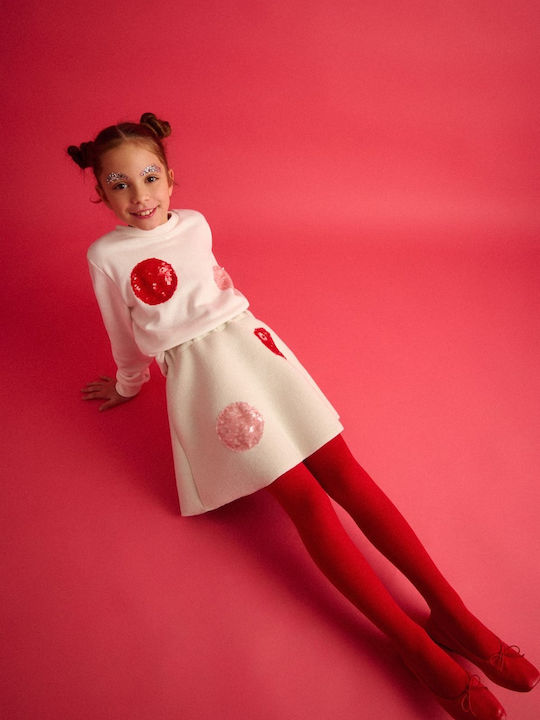 Bluza Pentru Copii Cu Mâneci Lungi Ecru
