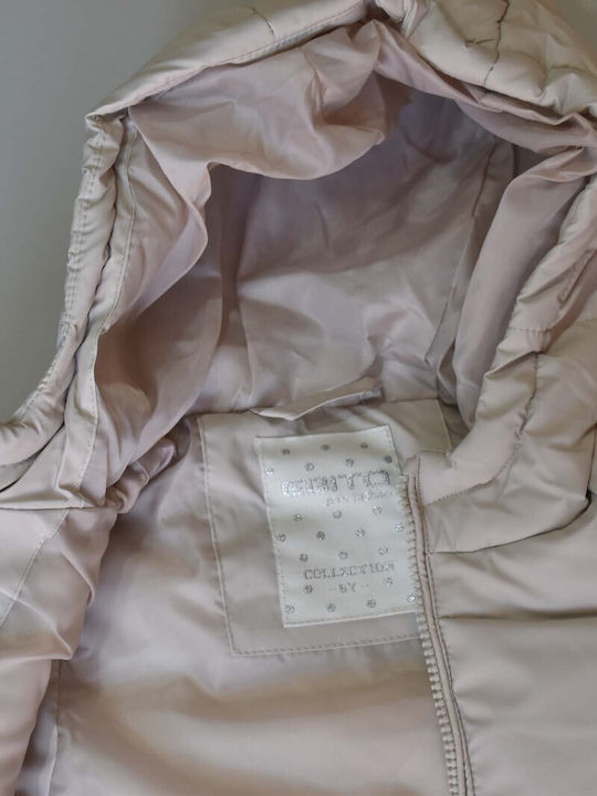 Kids' Casual Jacket Sleeveless with Hood Beige
