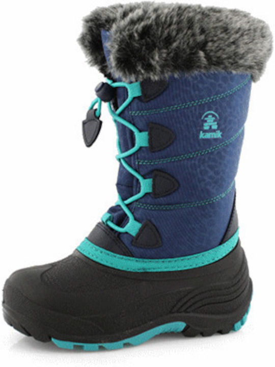 Kids Boots with Laces Navy Blue