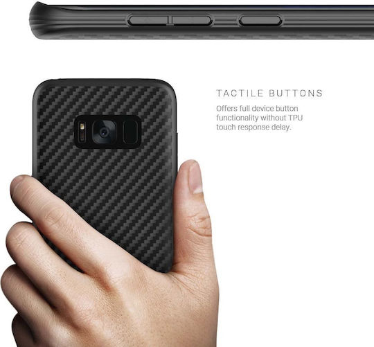Evutec Back Cover Aramid Fiber 0.75mm Magnetic Black (Galaxy S8+)