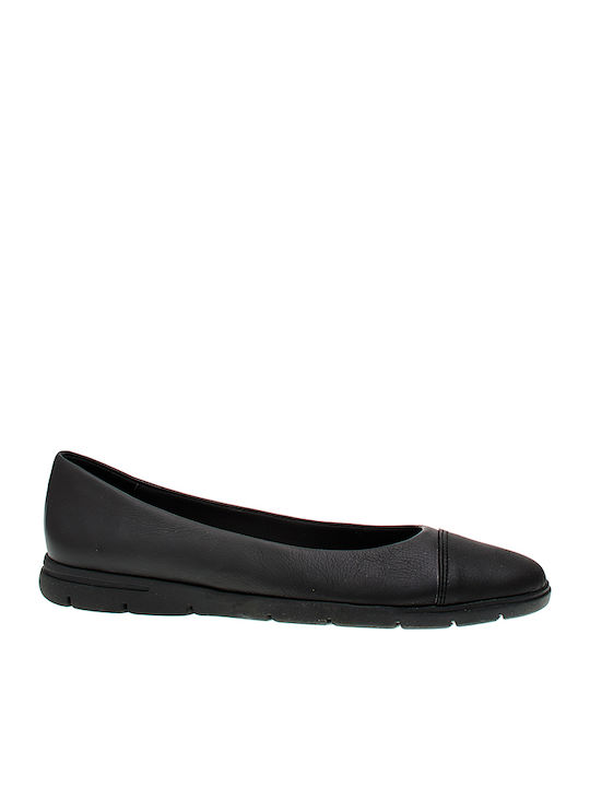 Lederne Damen Ballerinas in Schwarz Farbe