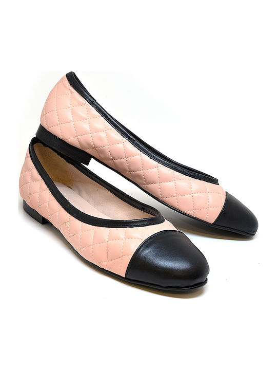 Lederne Damen Ballerinas in Schwarz Farbe