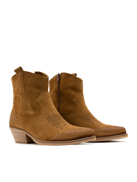 Leder Stiefeletten Damen Braun