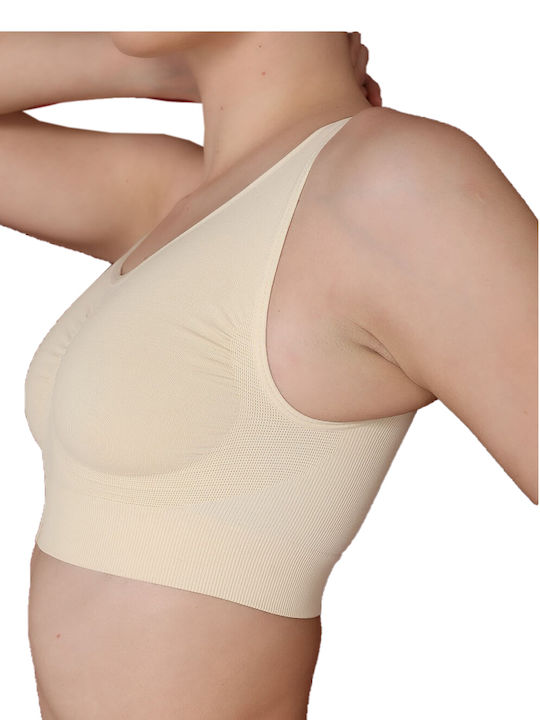 855 Женско Спортно Сутиен Beige с Лека подложка