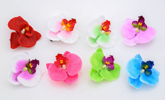 Stoffclip Haarspangen Orchidee-Blau