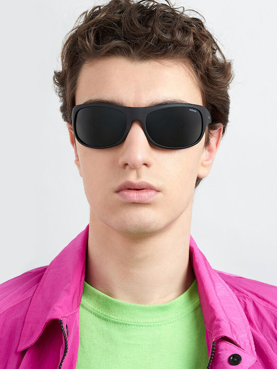 Polaroid Men's Sunglasses with Black Plastic Frame and Black Polarized Lens P07886 9CA/RC