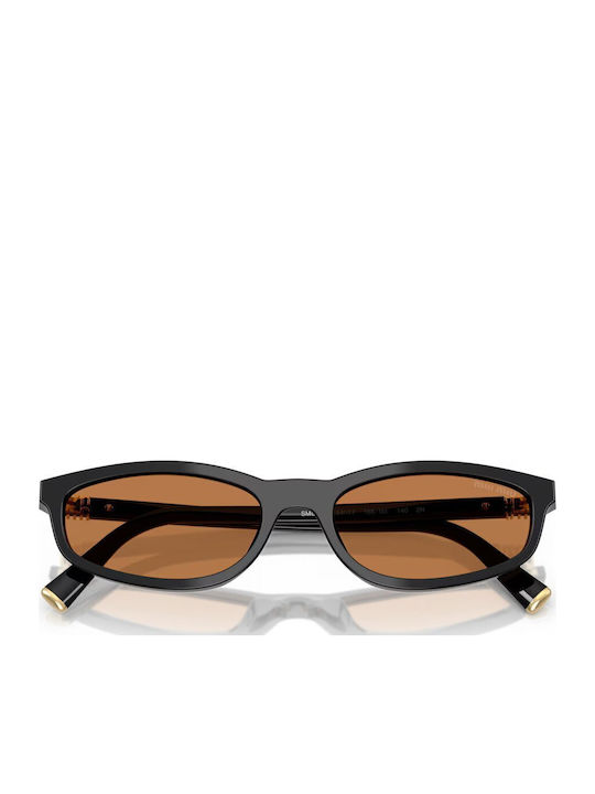 Miu Miu Unisex Sunglasses with Black Plastic Frame and Brown Lens MU A06S 16K10I