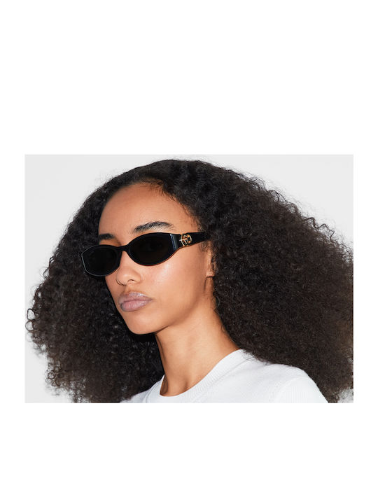 Gucci Damenteil Sonnenbrillen mit Schwarzem Horn umrandetem Rahmen und Grauen Gläser GG1660S 001