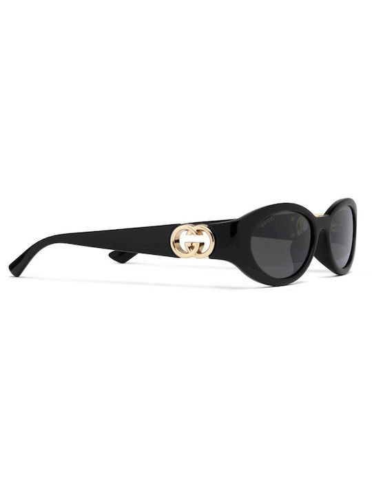 Gucci Damenteil Sonnenbrillen mit Schwarzem Horn umrandetem Rahmen und Grauen Gläser GG1660S 001