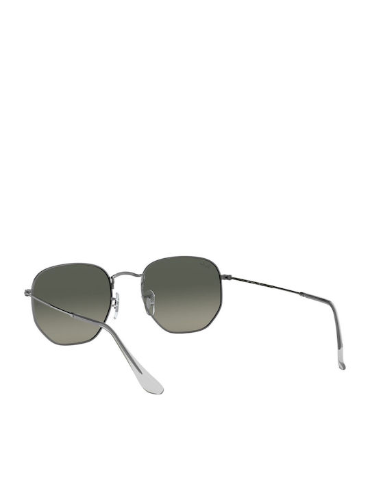 Ray Ban Hexagonal Unisex Sonnenbrille mit Silber Metall Gestell und Gray Verlaufsfarbe Linse RB3548N 004/71