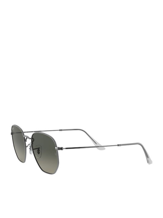 Ray Ban Hexagonal Unisex Sonnenbrille mit Silber Metall Gestell und Gray Verlaufsfarbe Linse RB3548N 004/71